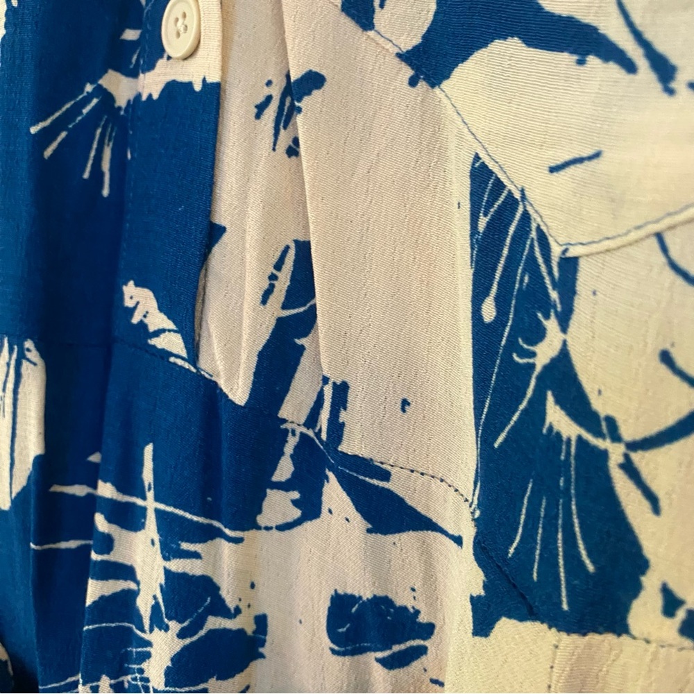 Zara Blue and Cream Maxi Dress - Picture 2 of 2